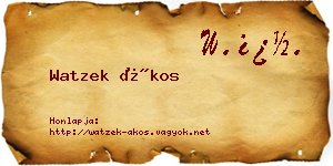 Watzek Ákos névjegykártya