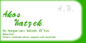 akos watzek business card